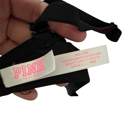 Victoria’s Secret PINK Wear Everywhere Black Lace Leopard Push Up Bra-Size 34D - Picture 6 of 8